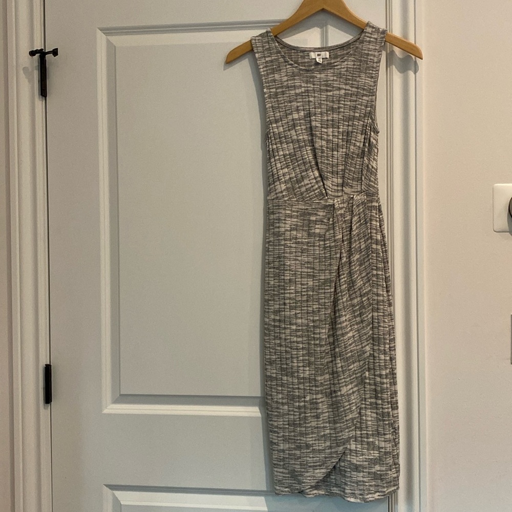 BP gathered waist midi dress. Size XS. BNWT, new. Grey medium heather.
